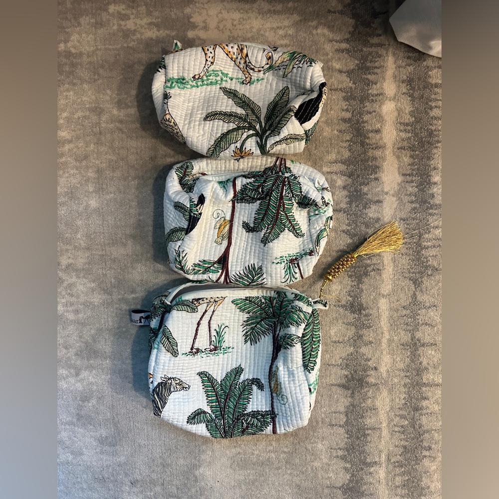 Tropical Print  Toiletry and Cosmetic Bags